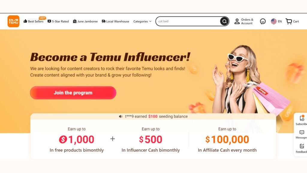 Temu Influencer Program